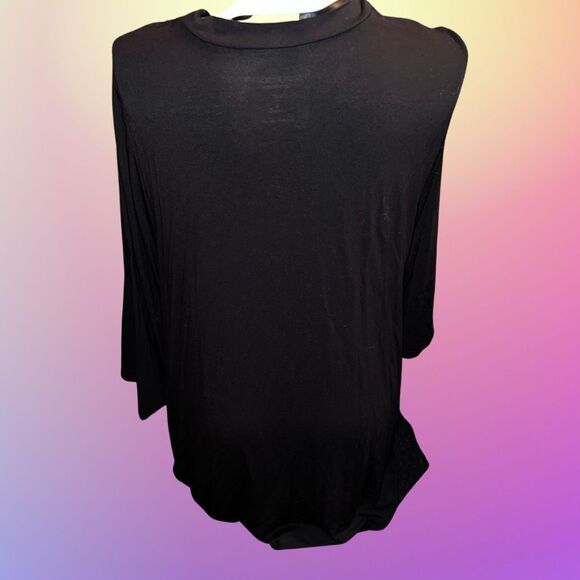NWT Torrid Black Super Soft 3/4 Sleeve Cardigan Drape Front Sweater Size 6X B1 - Picture 5 of 5